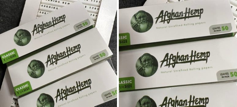 Afghan Hemp All Natural Rolling Papers 1 1/4 Size (6 Pack)