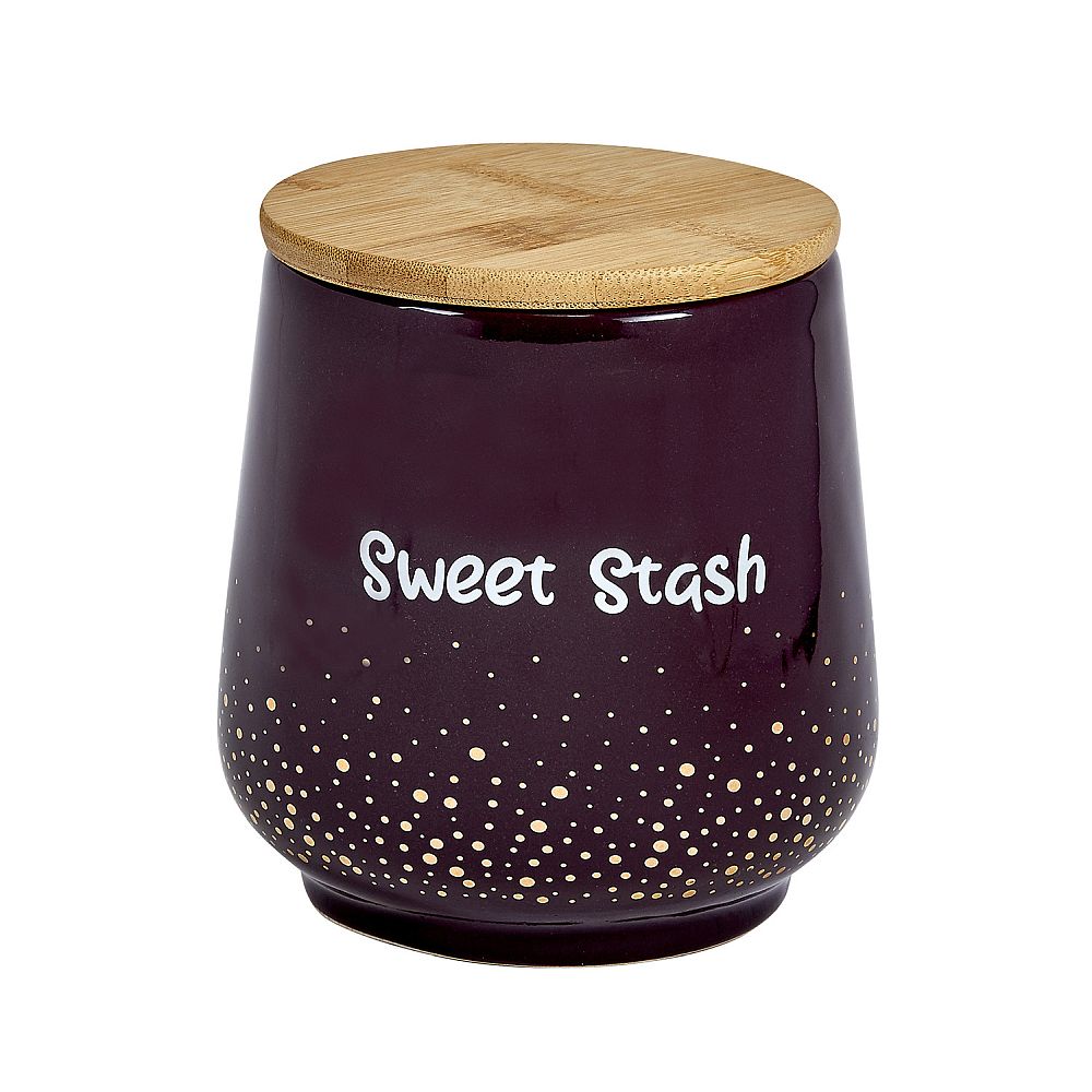 deluxe Canister  stash jar - GOLD DOTS - SWEET STASH