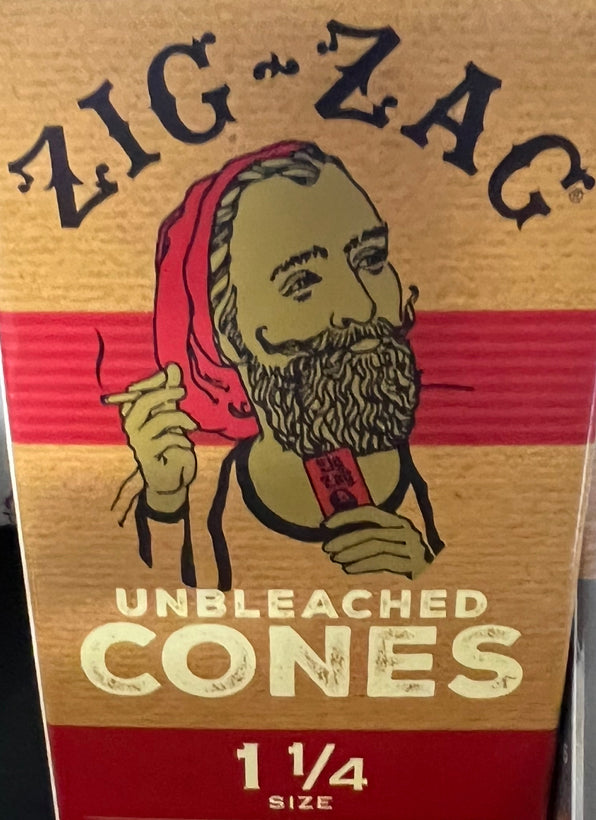 Unbleached Zig-Zag 1.25 1 1/4" Size Natural Rolling Cones Kit 10 Pack