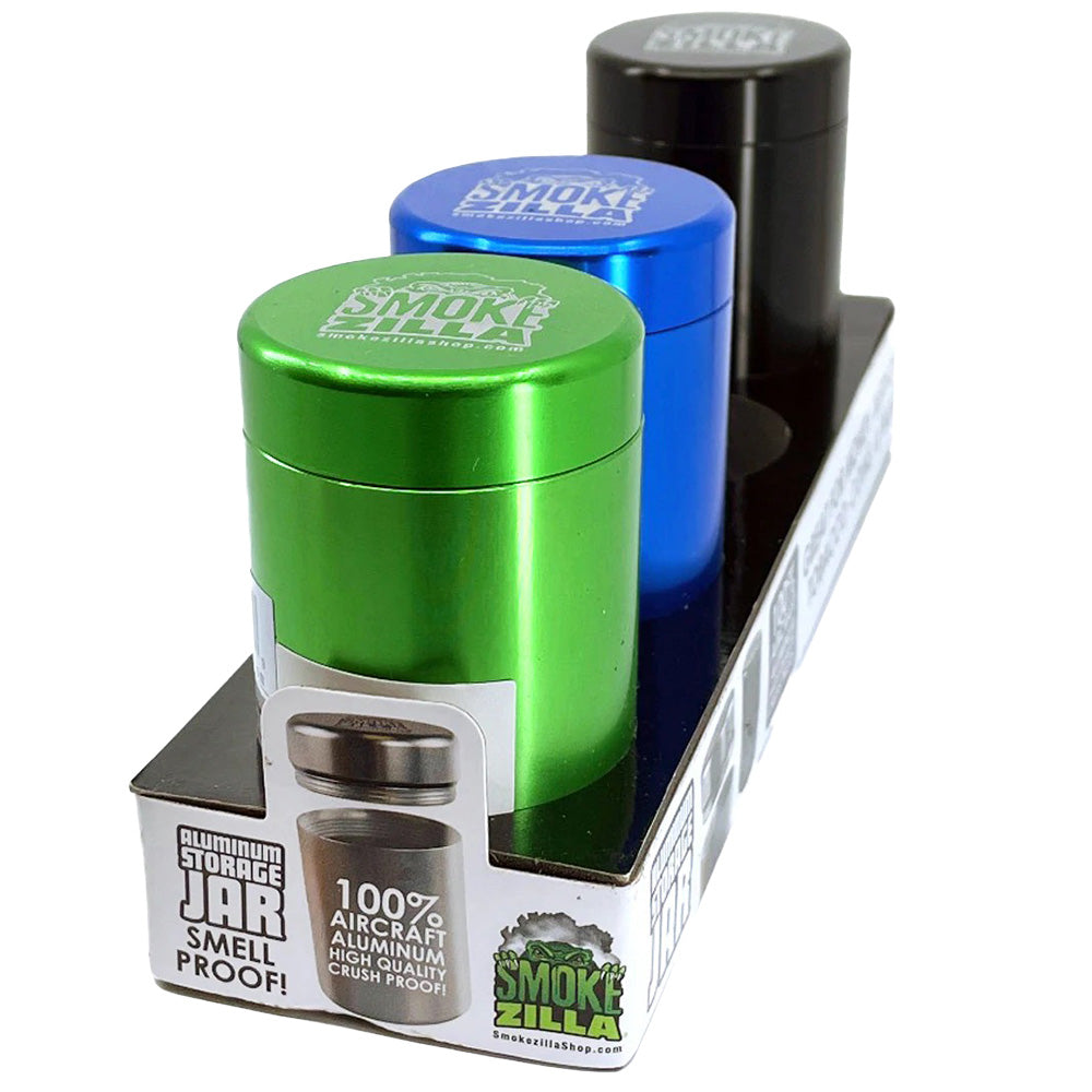 4PC DISP - Smokezilla Smell Proof Storage Jar - 2.5"x1.7" / Asst